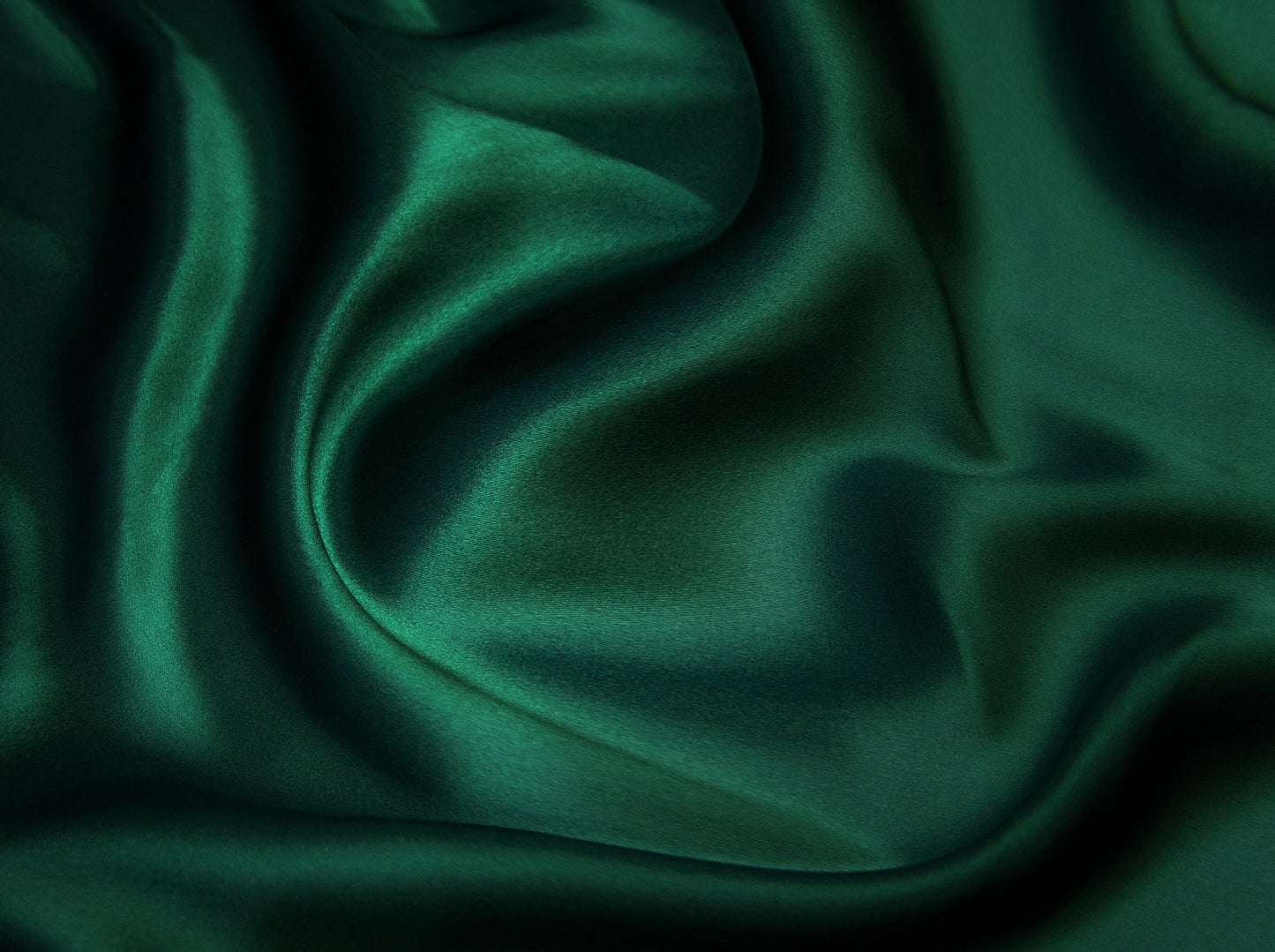 100% Silk Charmeuse - "Emerald Green" (PANTONE 3435 C)