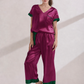 Two-tone Silk Pajama Set