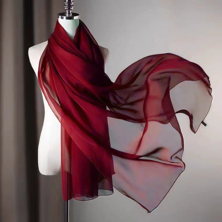 100% Mulberry Silk Chiffon Scarf